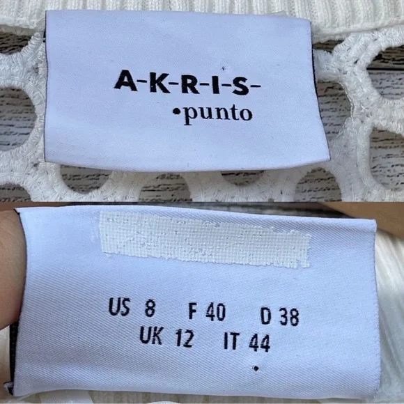 Akris Punto V-Neck Press-Button eyelet Bomber Jacket lace designer white - Picture 16 of 17